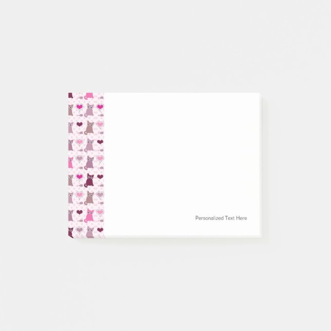 Bloco Post-it Teste padrão bonito das meninas do gatinho (Frente)