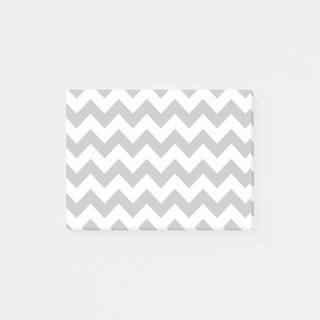 Bloco Post-it Teste padrão cinzento e branco de Chevron do (Frente)