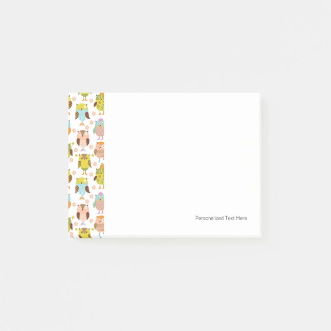 Bloco Post-it teste padrão com pássaros (Frente)