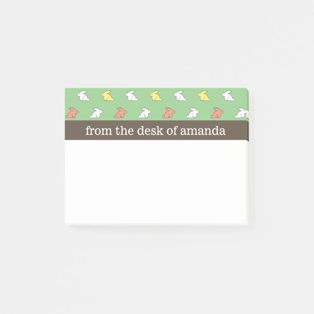 Bloco Post-it Teste padrão do coelho (Frente)