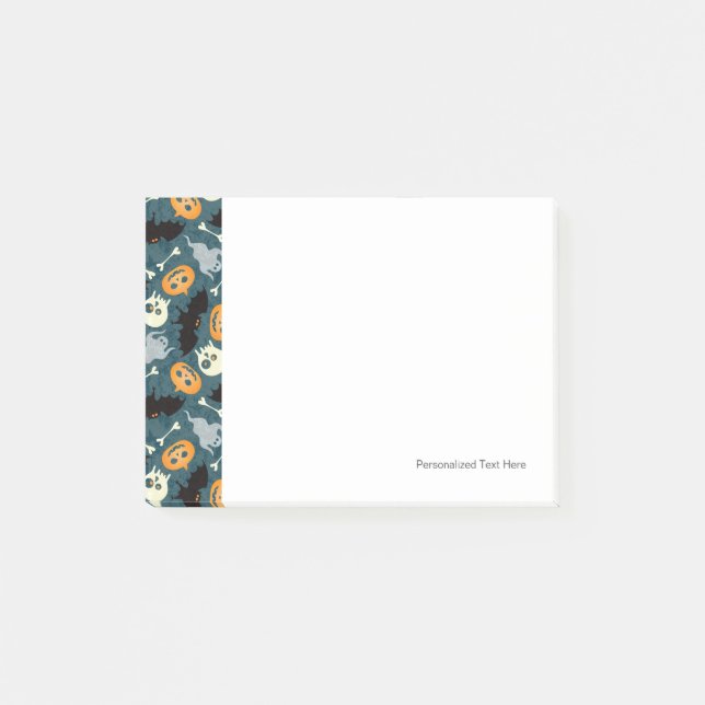 Bloco Post-it Teste padrão do Dia das Bruxas (Frente)