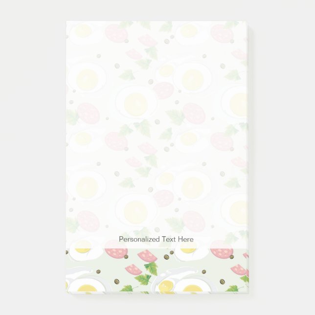 Bloco Post-it Teste padrão do ovo e da salsicha (Frente)