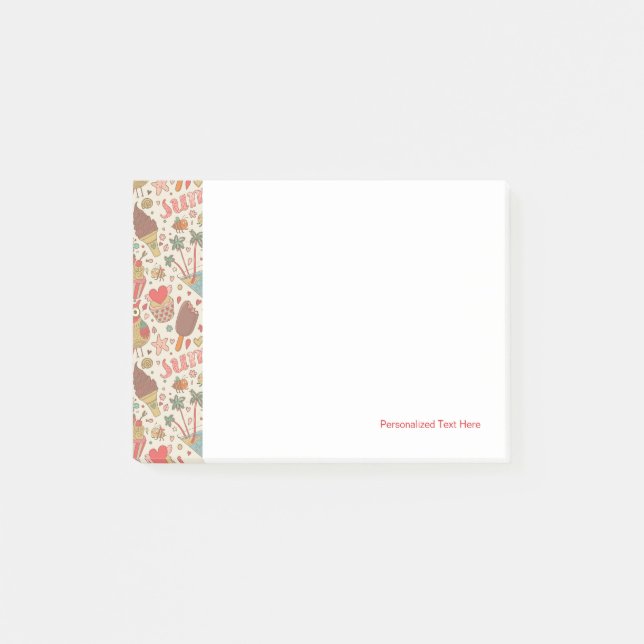 Bloco Post-it Teste padrão do verão com sorvete (Frente)