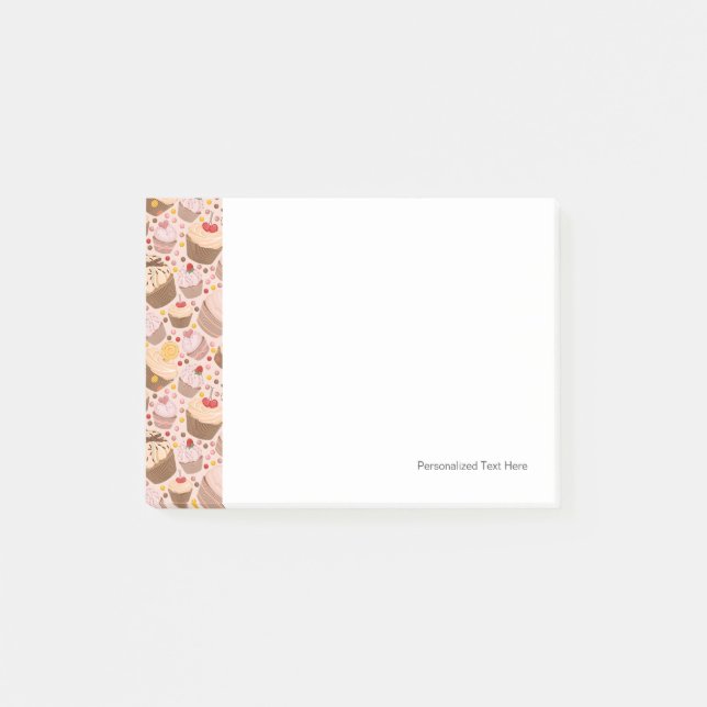 Bloco Post-it Teste padrão dos cupcakes comemorativos (Frente)