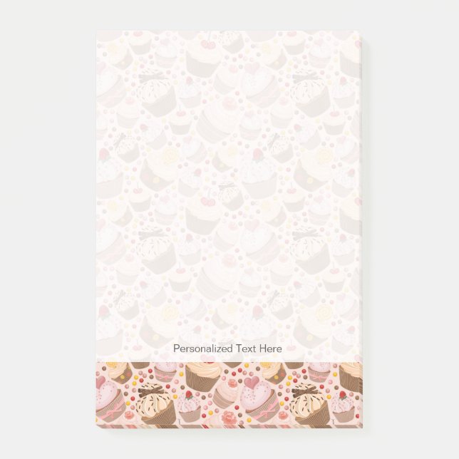 Bloco Post-it Teste padrão dos cupcakes comemorativos (Frente)