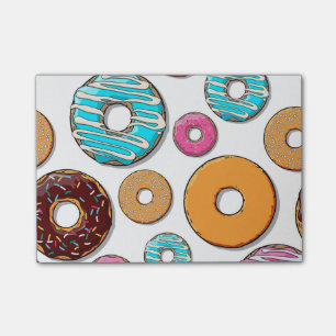 Bloco Post-it Teste padrão lunático da rosquinha brilhante