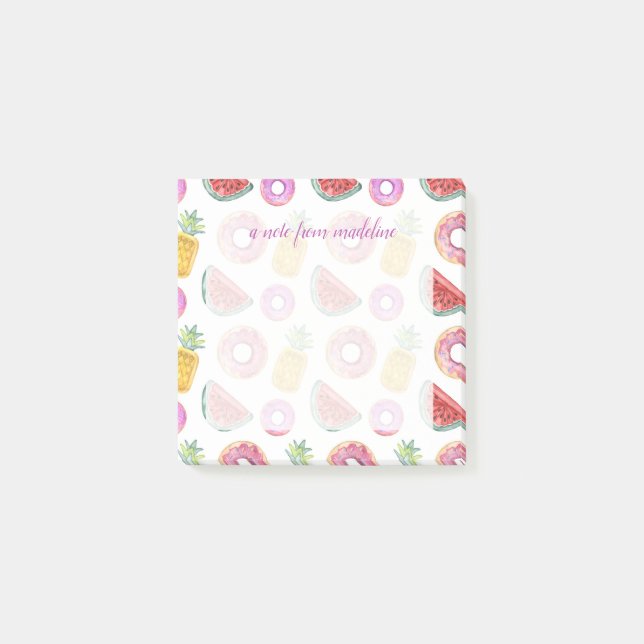 Bloco Post-it Teste padrão Pastel do flutuador da piscina da (Frente)