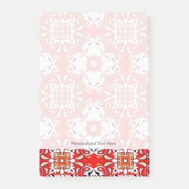 Bloco Post-it Teste padrão português do azulejo (Frente)