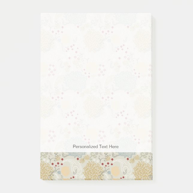 Bloco Post-it teste padrão que indica o jardim encaracolado (Frente)