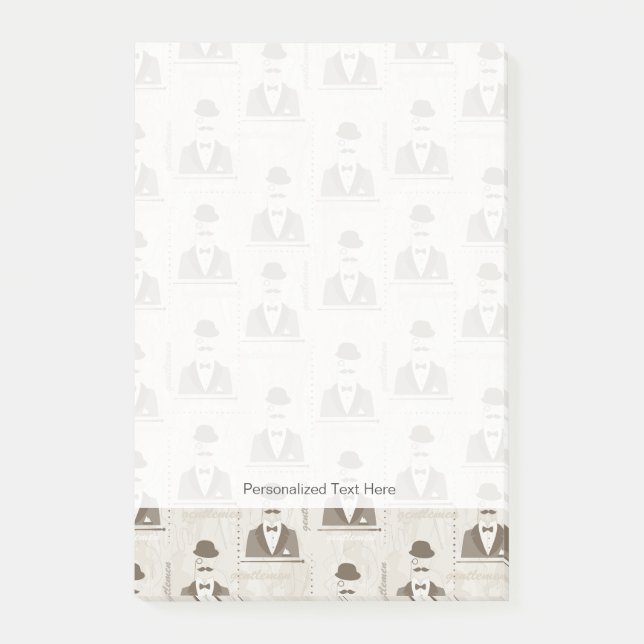 Bloco Post-it Teste padrão retro para o homem (Frente)