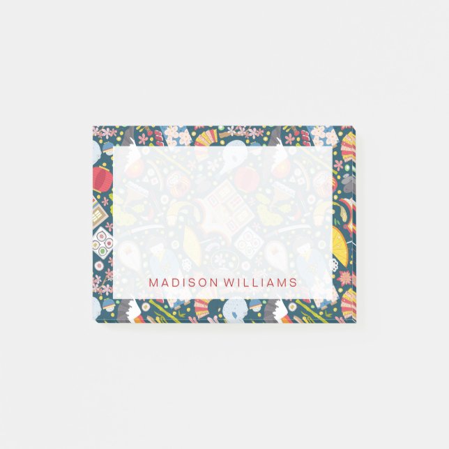 Bloco Post-it Teste padrão sem emenda japonês (Frente)