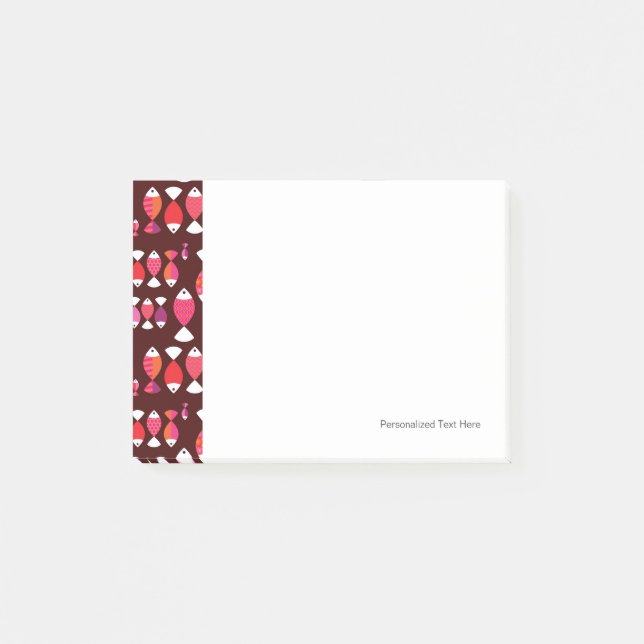 Bloco Post-it Teste padrão subaquático dos peixes retros (Frente)