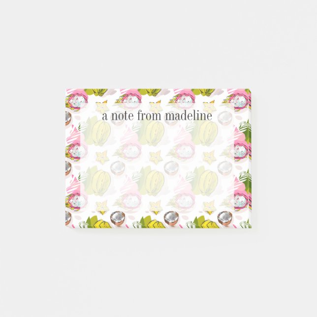 Bloco Post-it Teste padrão Textured carta branca da fruta (Frente)