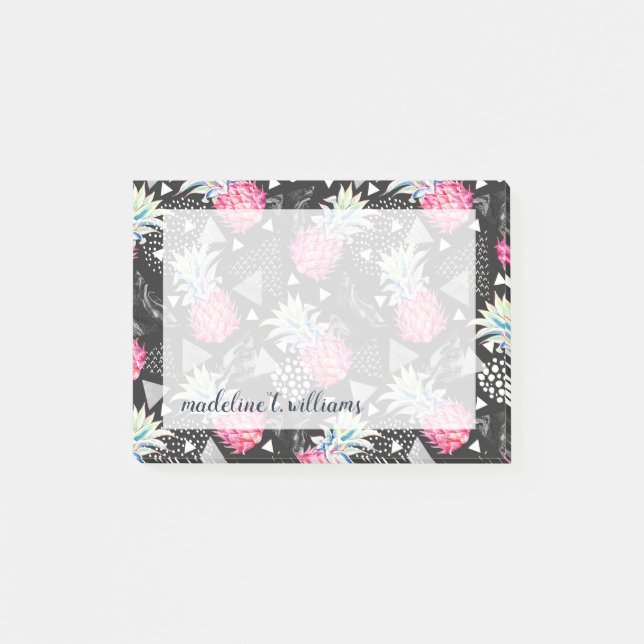 Bloco Post-it Teste padrão Textured do abacaxi do triângulo (Frente)