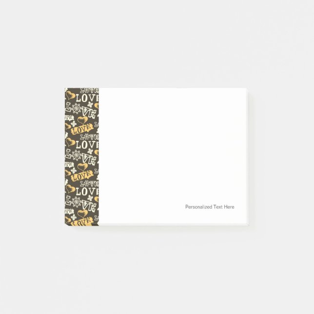 Bloco Post-it Teste padrão tirado mão do amor (Frente)