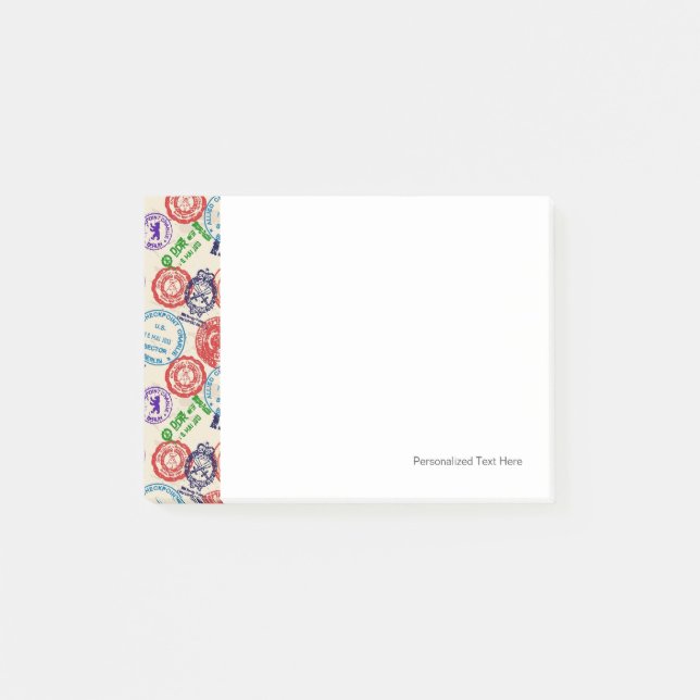 Bloco Post-it Textura com selos reais. (Frente)