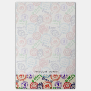 Bloco Post-it Textura com selos reais.