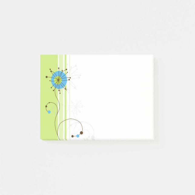 Bloco Post-it Tipografia Verde Flor Moderna Simples (Frente)
