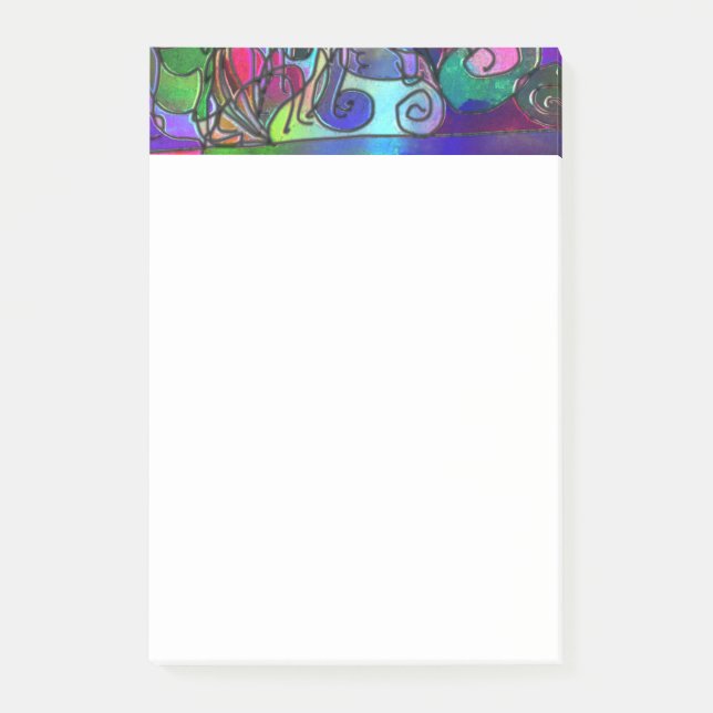 Bloco Post-it Todas as Cores com Espirais e Linhas (Frente)