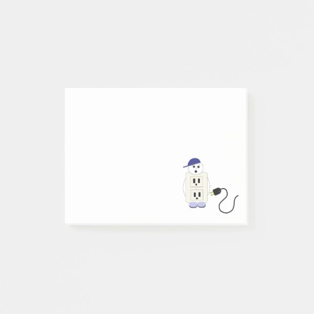 Bloco Post-it Tomada elétrica e cabo (Frente)