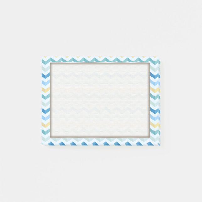 Bloco Post-it Traços de Cevon Shore do Oceano Azul com Monograma (Frente)