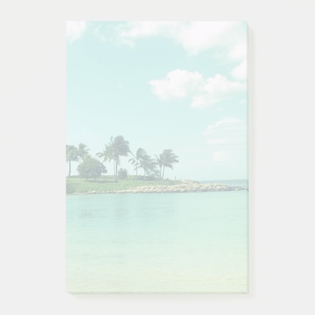 Bloco Post-it Tranquil e Serene Turquoise Beach no Havaí (Frente)