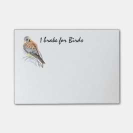 Bloco Post-it Travão para aves Citação do Falcão Kestrel