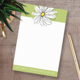 Bloco Post-it Trendy Daisy Floral Illustração - limão e amarelo