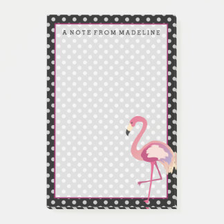 Bloco Post-it Tropical | Bolinhas Flamingo de Watercolor