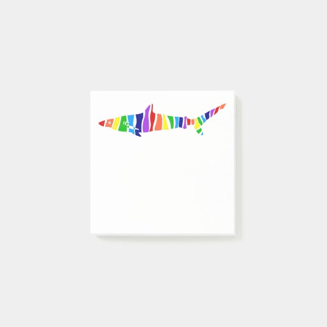 Bloco Post-it Tubarão com arco-íris (Frente)