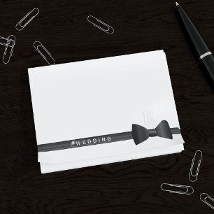 Bloco Post-it Tuxedo Wedding Hashtag Arco Tie Posta Notas