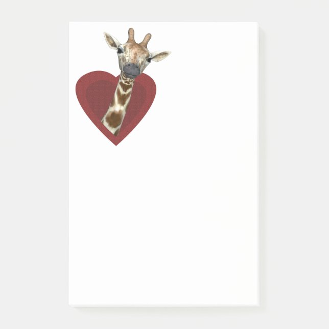 Bloco Post-it Um Coração Para Girafas (Frente)