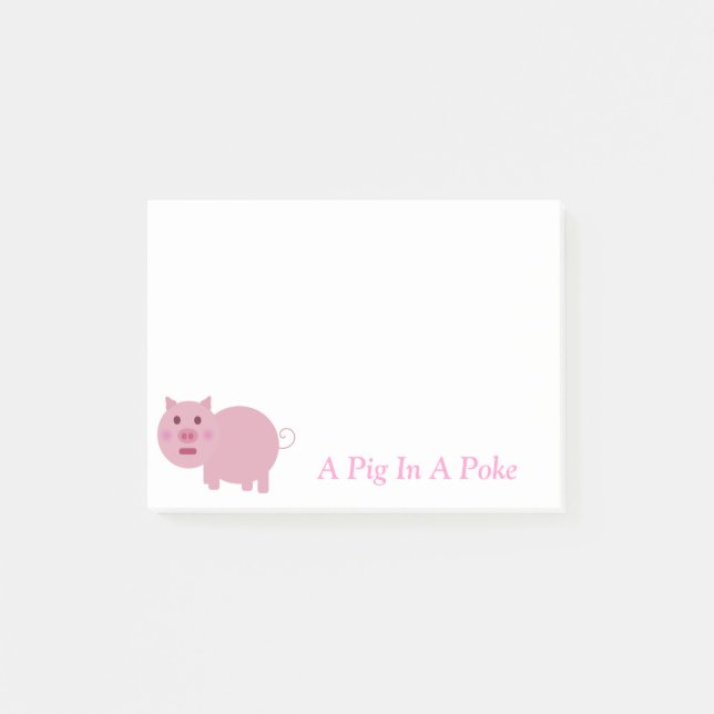 Bloco Post-it Um porco em notas de post-it do puxão (Frente)