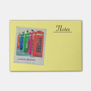 Bloco Post-it Uma Fileira de Caixas de Telefone com Cor Brilhant