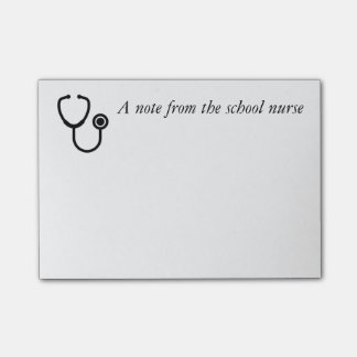 Bloco Post-it Uma nota da enfermeira da escola
