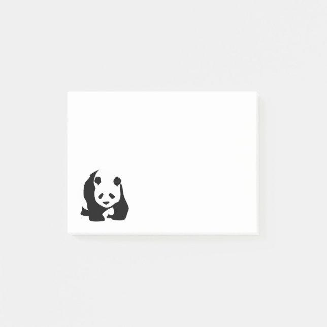 Bloco Post-it Urso de panda preto e branco bonito (Frente)