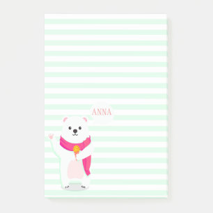 Bloco Post-it Urso Polar Bonito   Notas de Posto personalizadas