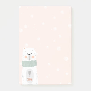 Bloco Post-it Urso polar - o deixe nevar - Natal bonito