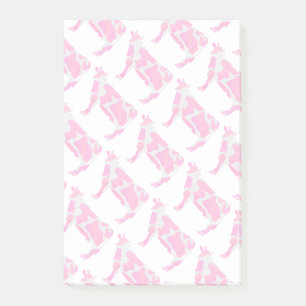 Bloco Post-it Vaca rosa quente e silhueta branca