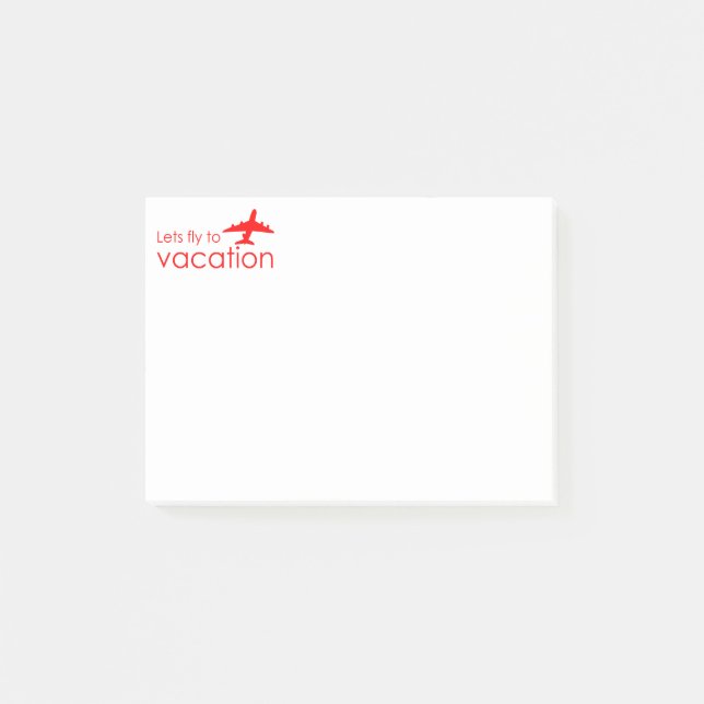 Bloco Post-it Vamos voar para as férias (Frente)