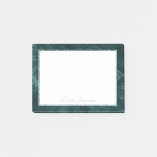 Bloco Post-it Velvety Teal Damask Verde escuro Barroco