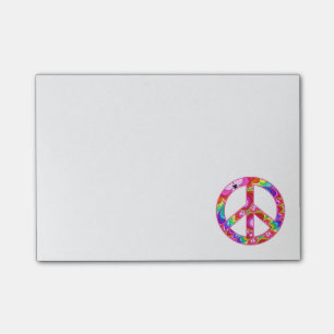 Bloco Post-it Viagem Groovy do Fractal do sinal de paz
