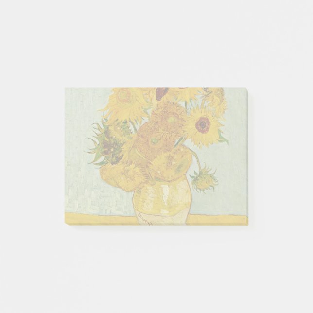 Bloco Post-it Vincent Van Gogh 12 Girassóis Impressionista (Frente)