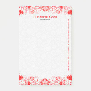 Bloco Post-it Vintage Floral da Rede e White 3