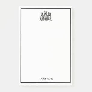 Bloco Post-it Vintage Heraldic Castle Emblem Casaco do Armamento