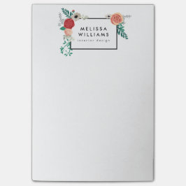 Bloco Post-it Vintage Modern Floral Motif