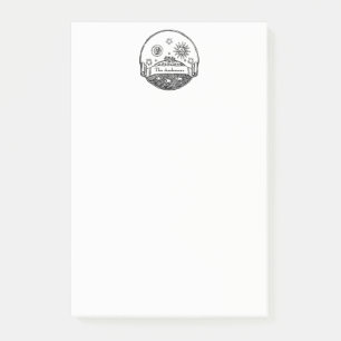 Bloco Post-it Vintage Sun Moon Stars Ocean Planet Earth Desenho