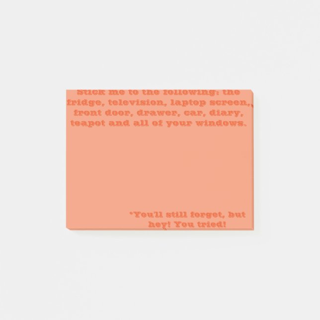 Bloco Post-it Você esquecerá de qualquer maneira (Frente)