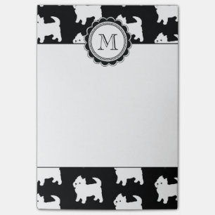 Bloco Post-it Westie pequeno bonito - terrier brancos de