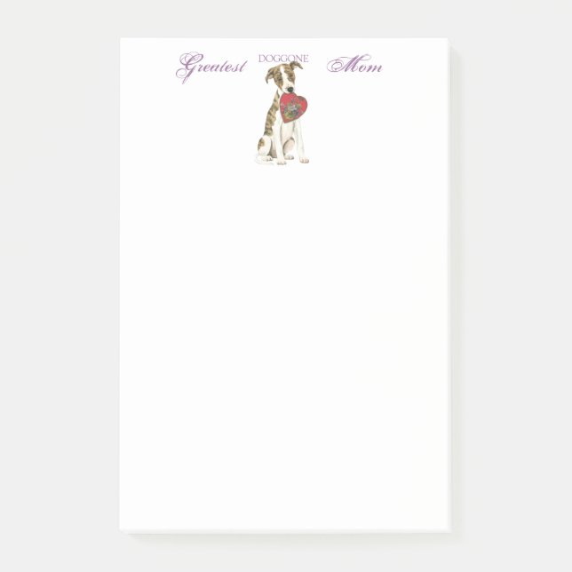 Bloco Post-it Whippet Heart Mãe (Frente)
